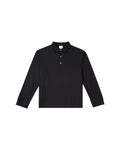 LONG SLEEVE POLO SLUB BLACK