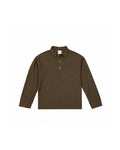 LONG SLEEVE POLO SLUB BROWN