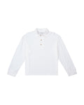 LONG SLEEVE POLO SLUB WHITE
