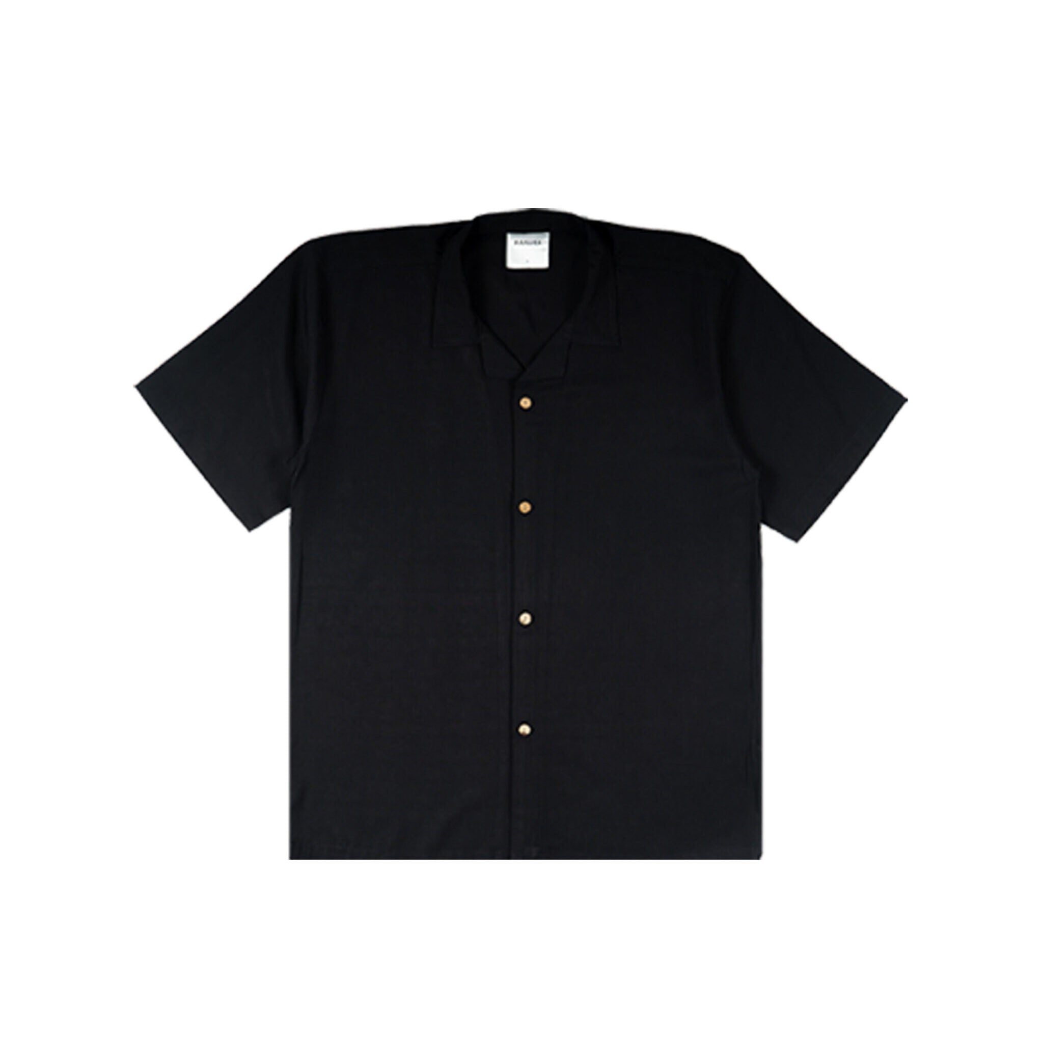 BASIC LENO BLACK SHIRT