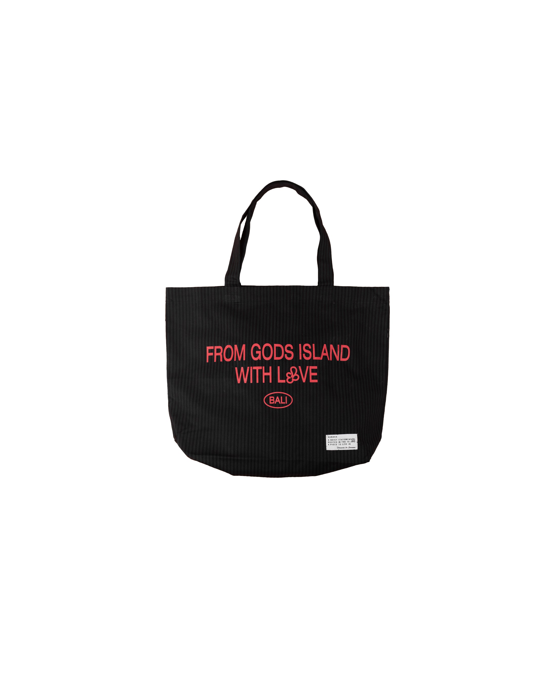 TOTEBAG GODS ISLAND STRIPE BLACK