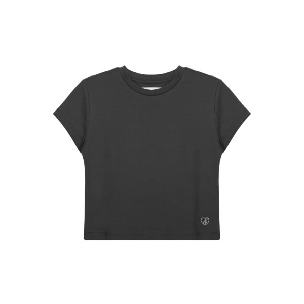 WOMEN BABY TEE DARK GREY
