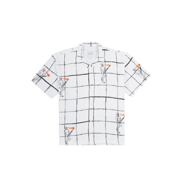 FLAME PRINT WHITE SHIRT