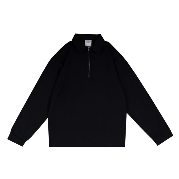 LONG SLEEVE POLO ZIP BLACK
