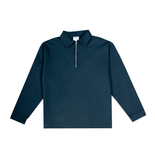 LONG SLEEVE POLO ZIP GREEN