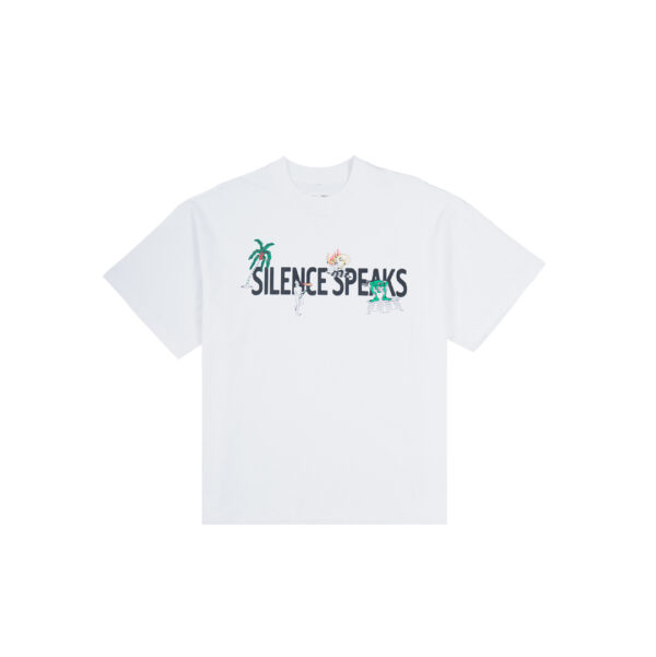SILENCE SPEAKS WHITE TEES