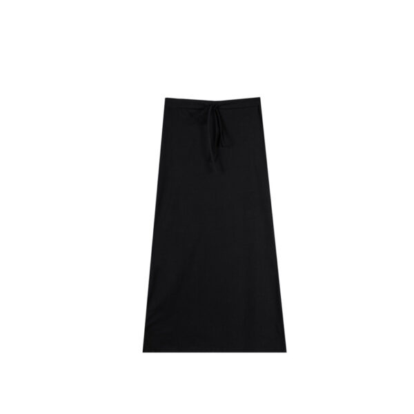 WOMEN ROPU BLACK SKIRT