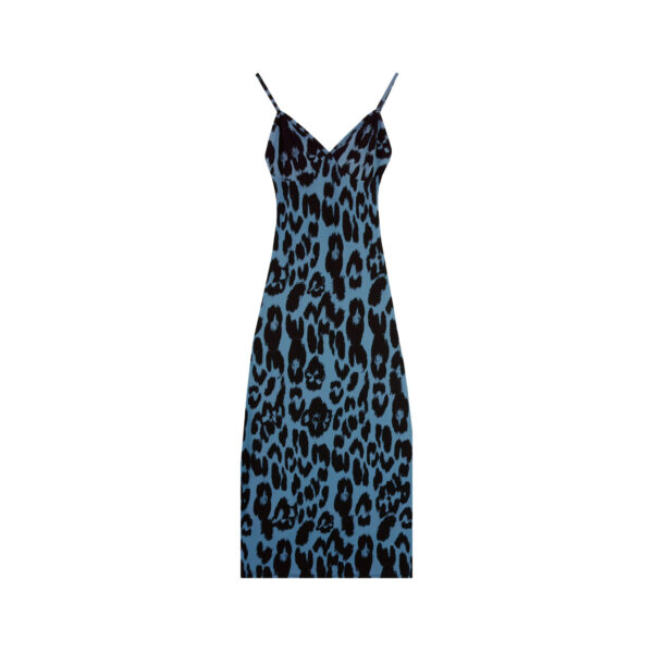 WOMEN LEOPARD BLUE DRESS