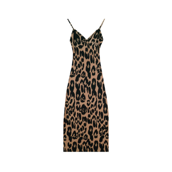 WOMEN LEOPARD BROWN DRESS