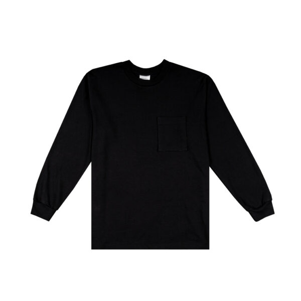 LONG TEES BASIC POCKET BLACK