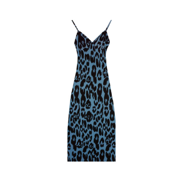 LOEPARD DRESS BLUE