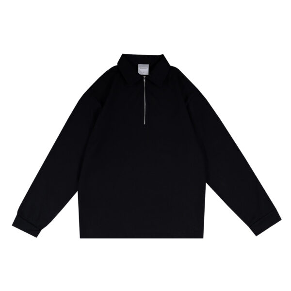 LONG SLEEVE POLO ZIP BLACK
